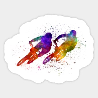 Bmx cyclist in watercolor Sticker